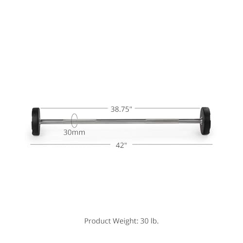 Titan Fitness Rubber Curl Fixed Barbells, Pre-Loaded Weight Bar Y406