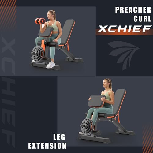 Adjustable Weight Bench 1000LBS Foldable Workout Bench with Leg Extension Z798
