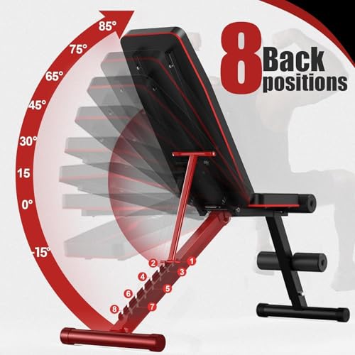Adjustable Weight Bench for Home Gym, 800 LB Incline Decline Strength Training M735