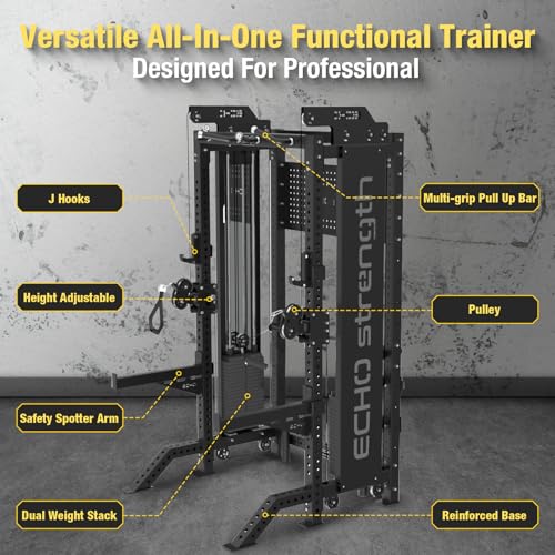 Commercial Functional Trainer Cable Machine with Dual Weight Stacks E209