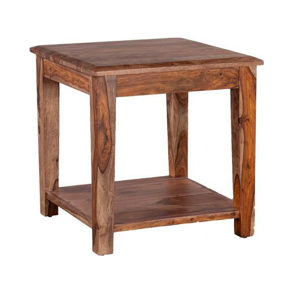 Hawthorne Collections Sonora Solid Sheesham Wood End Table Brown E755543