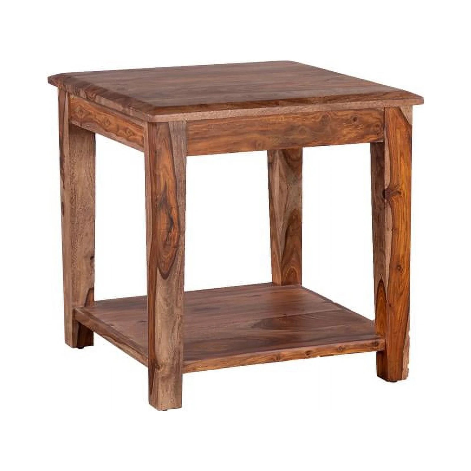 Hawthorne Collections Sonora Solid Sheesham Wood End Table Brown E755543