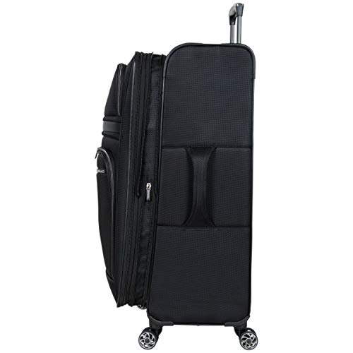 Kenneth Cole REACTION Rugged Roamer Softside 8-Wheel Spinner Luggage, Black, 20-Inch Carry-On N740