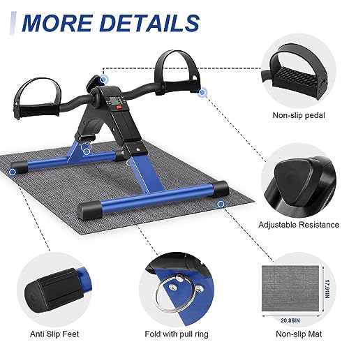 Uten Folding Pedal Exerciser, Under Desk Bike with LCD Monitor C98402