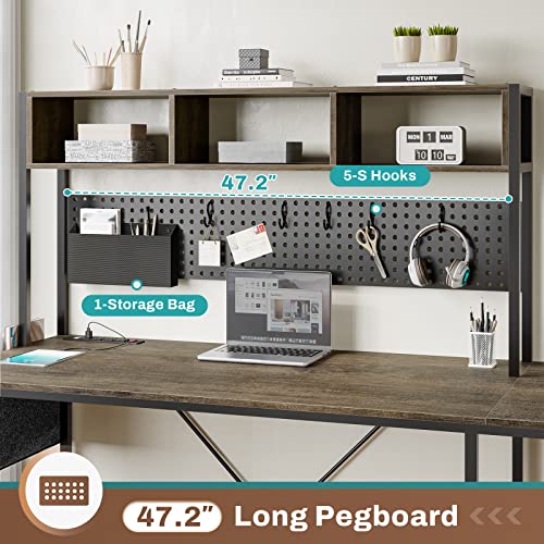 SEDETA L Shaped Gaming Desk with Power Outlet and Pegboard, Black B28201