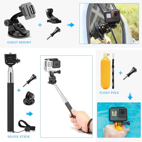 Luxebell Accessories Kit for AKASO EK5000 EK7000 4K WiFi Action Camera R824