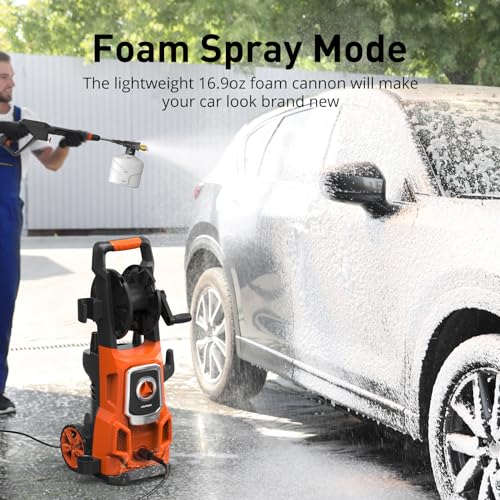 Electric Pressure Washer 5000 Max PSI 3.6 GPM with Hose Reel, Tangerine U13688