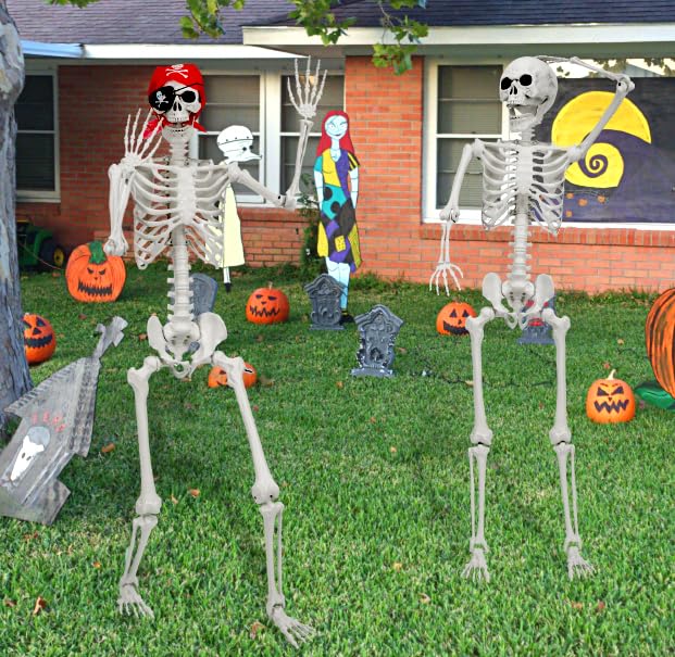5 Ft Skeleton Halloween Decorations, Full Body Life-Size Prop with Movable Joints F717947