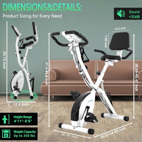 BARWING Foldable Exercise Bike for Home Workout, 350LB Capacity Z9564