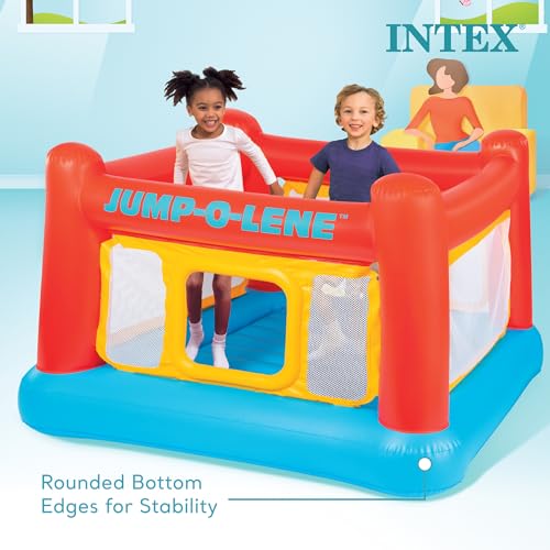 Intex Inflatable Jump-O-Lene Trampoline Bounce House with Crawl-Thru Door & Net N630746
