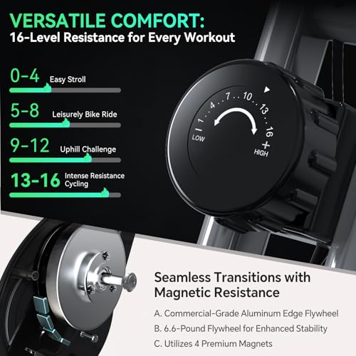 Foldable Exercise Bike with 16-Level Magnetic Resistance for Home T532