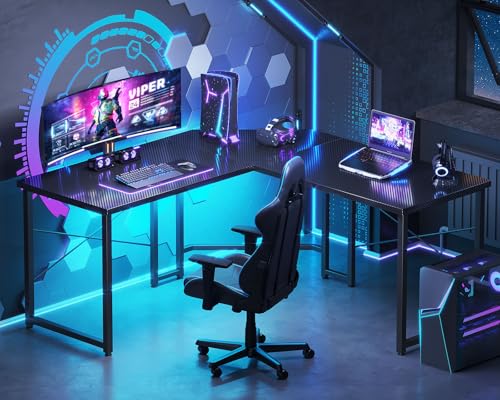 Casaottima L Shaped Gaming Desk Corner Desk for Home Office, 51 Inch, Black M173778