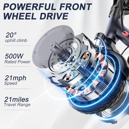 Electric Scooter with 10" Solid Tires, 500W Motor, 22 Miles Range, Folding D4827