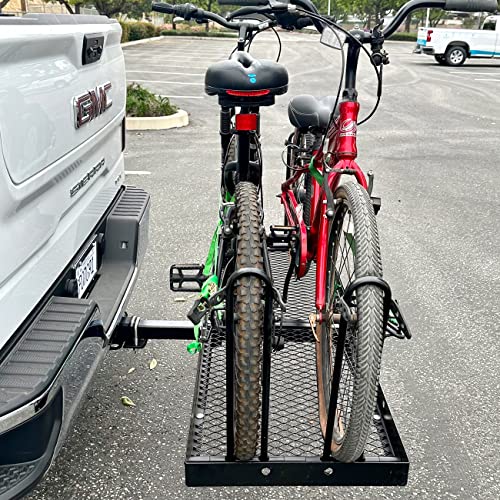 MaxxHaul 50641 60" x 20" 500 lb. Hitch Mount Cargo Carrier and 2 Bike Rack Z468