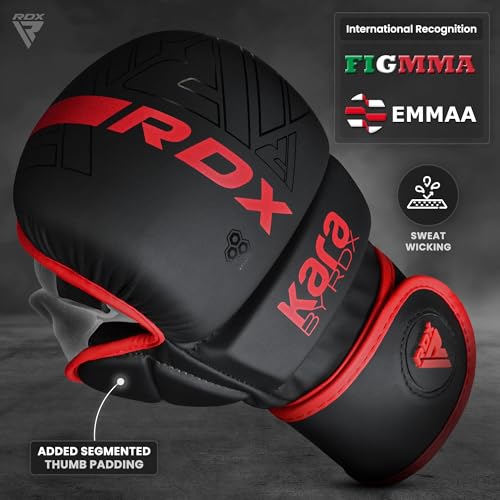 RDX MMA Gloves Hybrid Open Palm Maya Hide Leather Wrist Support Boxing Training Z623139