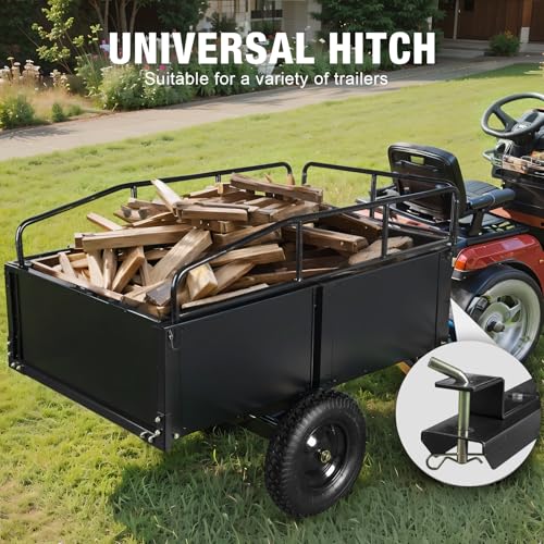 BIG RED Heavy Duty ATV Trailer Steel Dump Cart 450lbs 10 cu.ft Z28713
