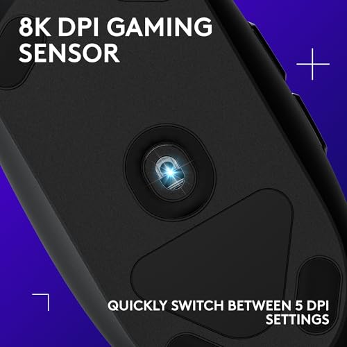 Logitech G203 Wired Gaming Mouse, 8,000 DPI, RGB, 6 Programmable Buttons, PC/Mac - Black U28629