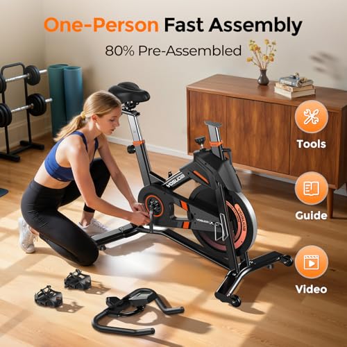 YOSUDA Magnetic Exercise Bike with Bluetooth, 350LB Capacity Indoor Cycling Bike D61153