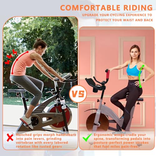Handlebar Extender for Peloton Indoor Exercise Bikes, Sheep-horn with Black Tapes & Grips F973