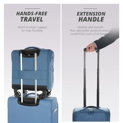 Verage Under Seat Luggage with Wheels, Softside Spinner Carry On, Navy 14-Inch A51804