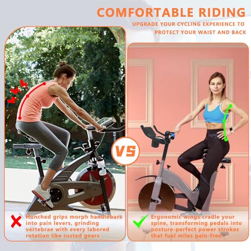 Handlebar Extender for Peloton Indoor Exercise Bikes, Sheep-horn with Black Tapes & Grips F973
