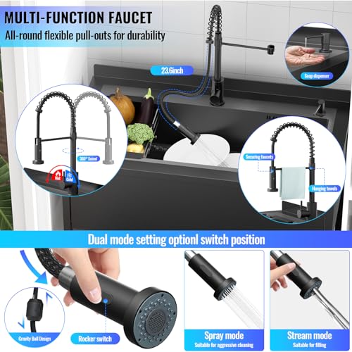 Stainless Steel Utility Sink with Faucet and Drain Kit I168