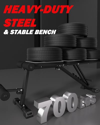 Adjustable Weight Bench for Home Gym, Foldable, 700LBS Capacity B1078