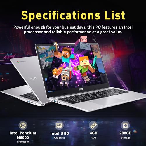 Acer Chromebook 315 Laptop 15.6" Full HD, Intel Celeron N4500, 4GB RAM, 64GB eMMC, Chrome OS P628753