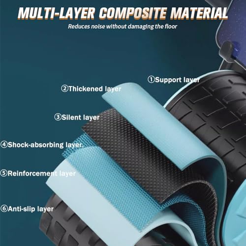 Ab Roller Wheel with Timer & Knee Mat, Automatic Rebound with Elbow Support D421