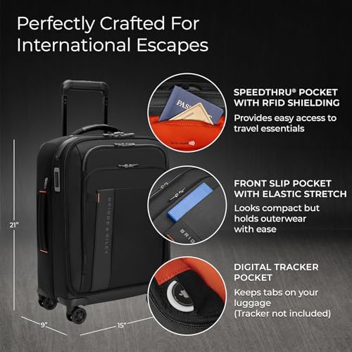 Briggs & Riley 22" Carry On Expandable Spinner - Softside Luggage, Black G487462