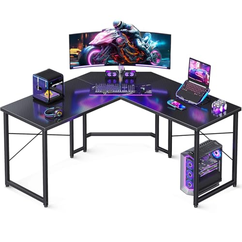 Casaottima L Shaped Gaming Desk Corner Desk for Home Office, 51 Inch, Black M173778