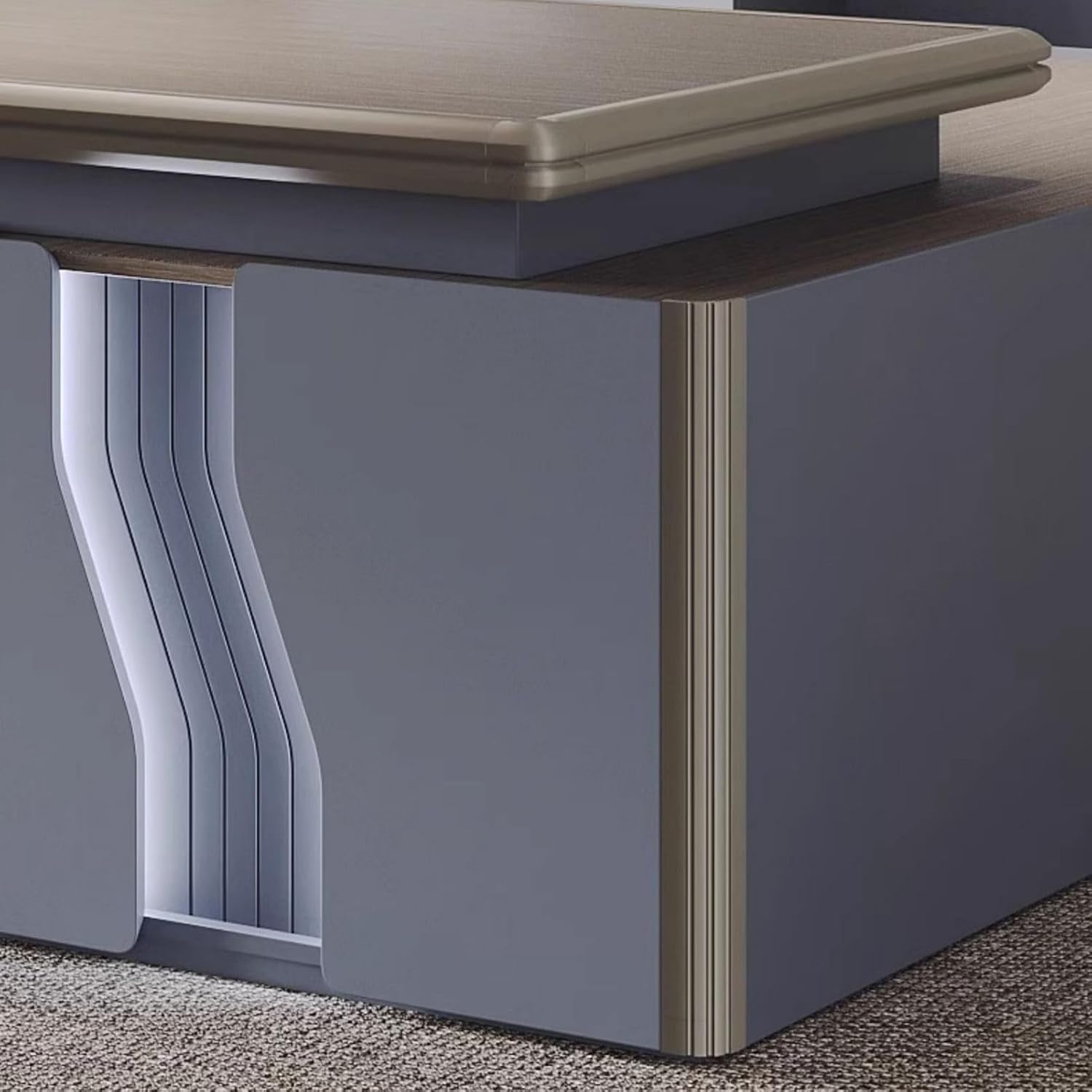 L Shaped Computer Desk with Drawers and USB Power Outlet V616290