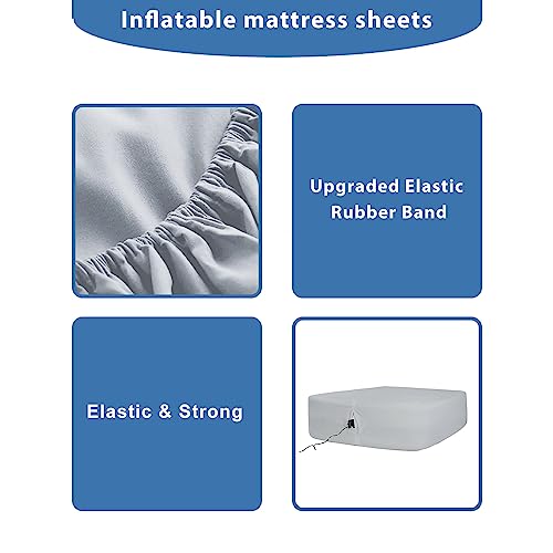 Bedecor Air Bed Sheets for Mattress Cover Removable Elastic Band Soft Breathable Twin XL Light Gray U508