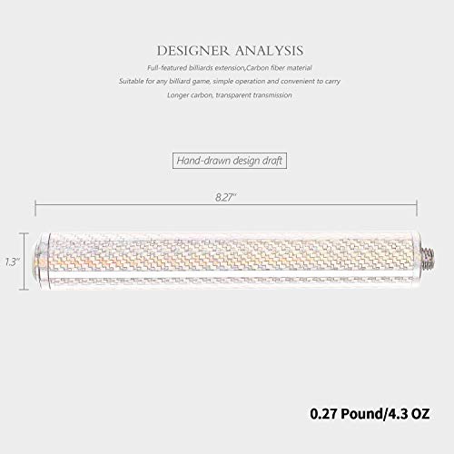 KONLLEN Carbon Fiber Pool Cue Extension D815