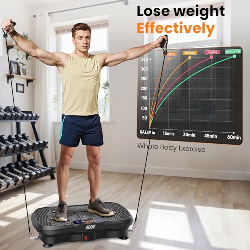 AXV Vibration Plate Fitness Platform Exercise Machine for Full Body Workout Q37919