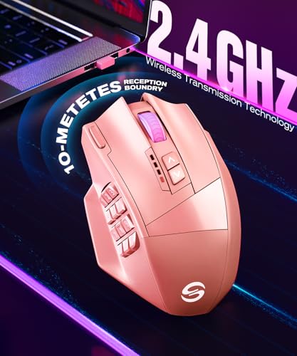 UtechSmart Venus Pro RGB Wireless MMO Gaming Mouse, 16000 DPI, 16 Programmable Buttons M66772
