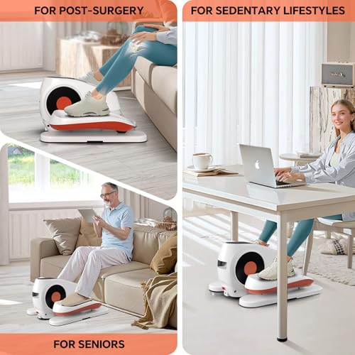 Under Desk Elliptical Machine with Remote Control, Quiet Electric Leg Exerciser L5782