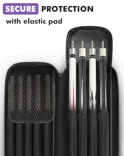 Pool Cue Case 4x5 with Pockets, Soft Padded Billiard Cue Bag A2212