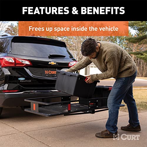CURT 18152 60 x 24-Inch Hitch Cargo Carrier, 500 lbs Capacity, Black Steel W52353