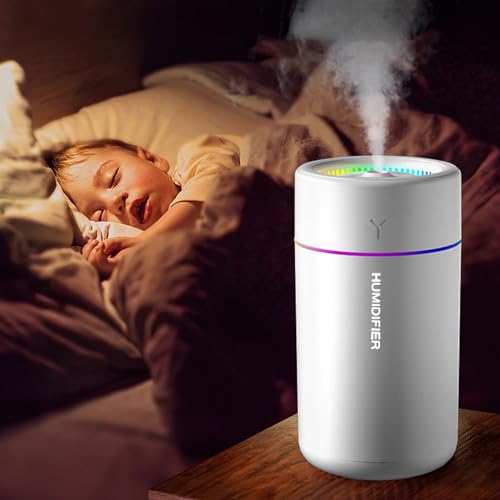 Portable Mini Humidifier 400ml Cool Mist with Night Light for Office Bedroom Car Z88357