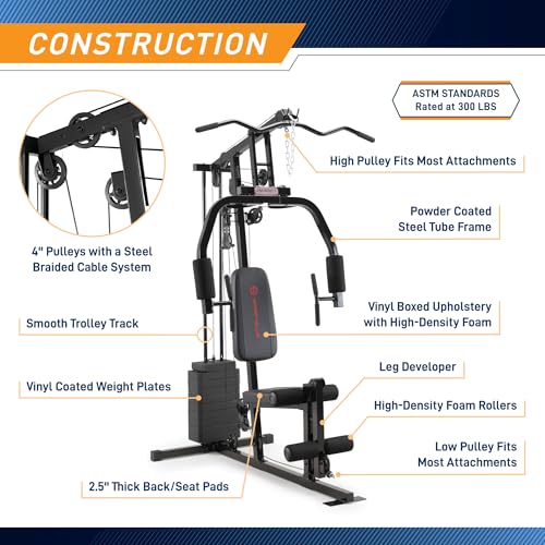 Marcy Multifunctional Workout Station Home Gym with 200lbs Weight Stack N979142