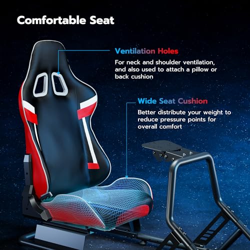ARES WING Racing Simulator Cockpit with Monitor Mount and Seat P60837