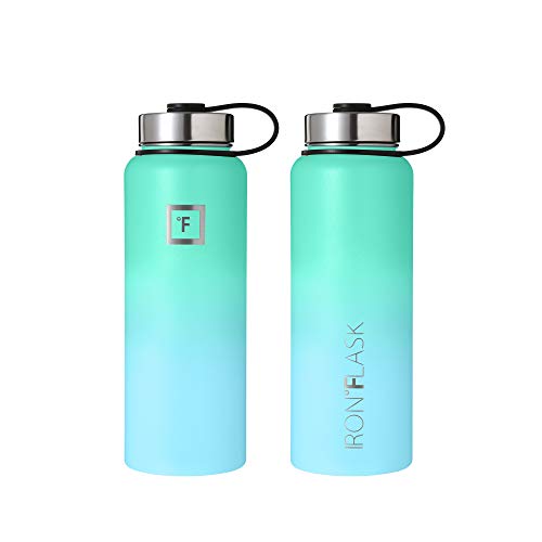 IRON °FLASK Stainless Steel Insulated Water Bottle with 3 Lids, 40 oz U19688