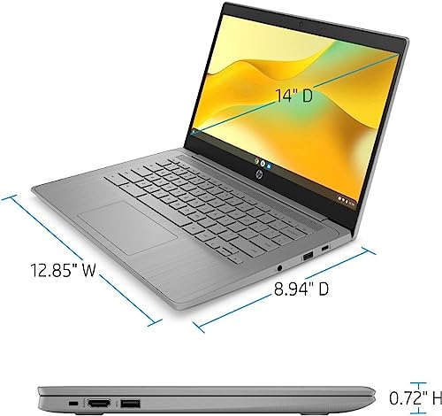 HP 2023 Chromebook 14 Inch Laptop, Intel Celeron, 4GB RAM, 64GB eMMC, Gray B2925