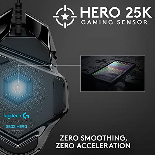 Logitech G502 HERO Wired Gaming Mouse with RGB and Adjustable Weights R1222