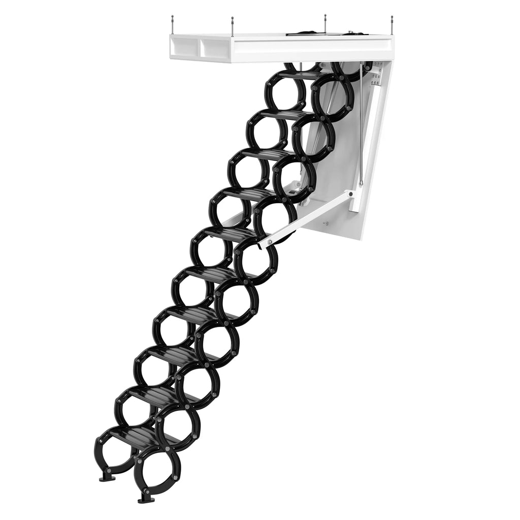 TOPTENG 11 Steps Electric Ceiling Ladder Aluminum Folding Attic Stairs with Remote B757
