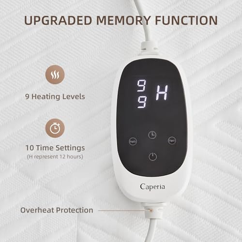 Twin XL Waterproof Heated Mattress Pad with Smart Digital Control, White Q66494