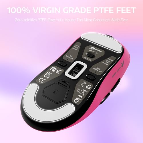 ATTACK SHARK X3 Wireless Gaming Mouse, 49g Ergonomic, PAW3395 26K DPI, White C238377