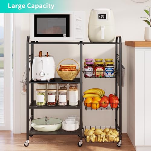 HapiRm Rolling Kitchen Microwave Cart with Pull-Out Baskets X64290