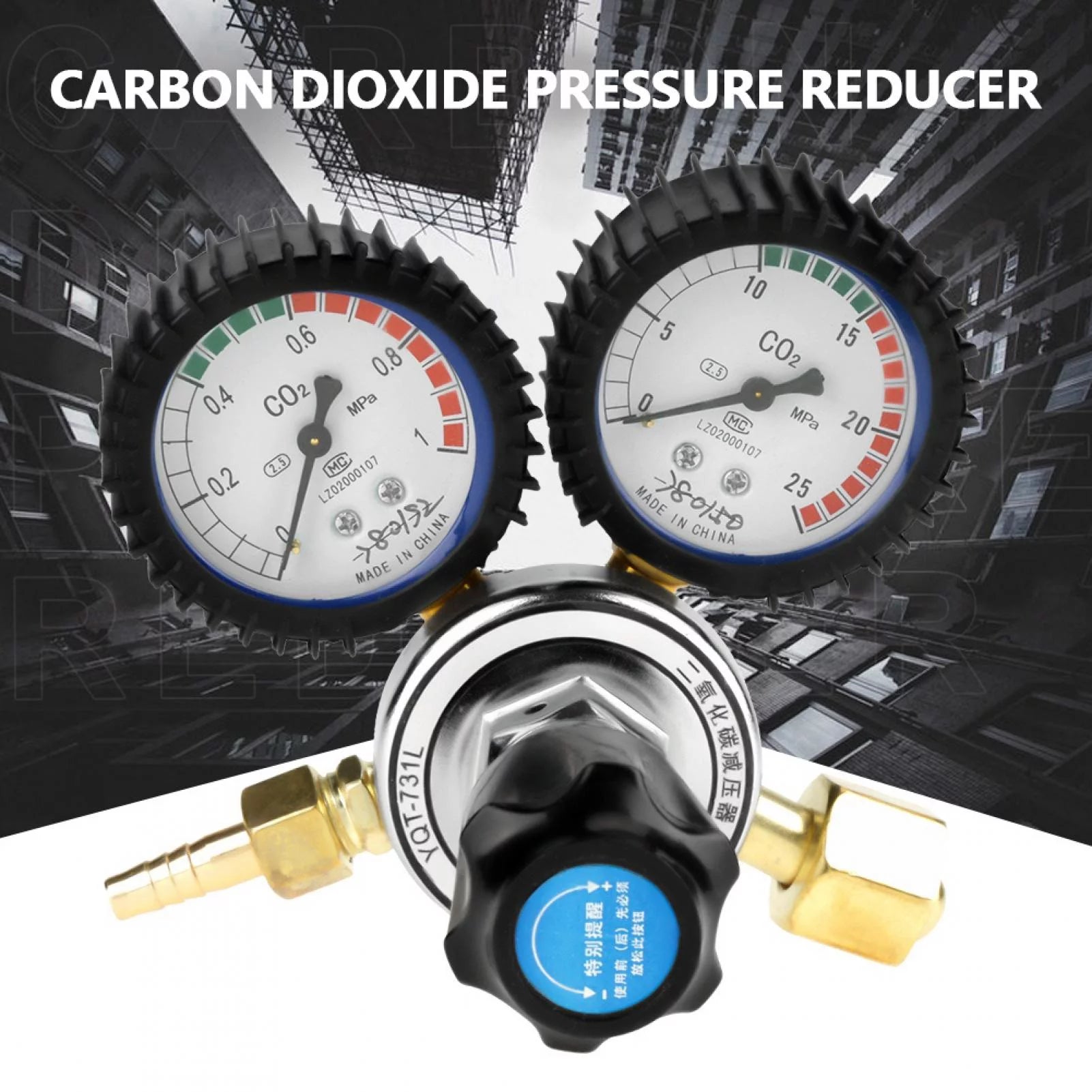 CO2 Gas Pressure Regulator Brass for MIG TIG Welding P37303